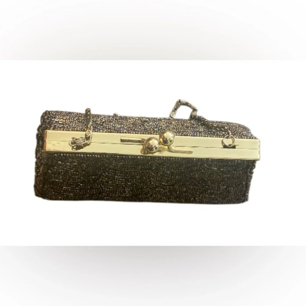 Elegant Gold Beaded Evening Bag
